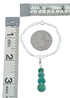 Navajo Sterling Silver Turquoise 16" Box Chain Pendant Necklace Set AX128055